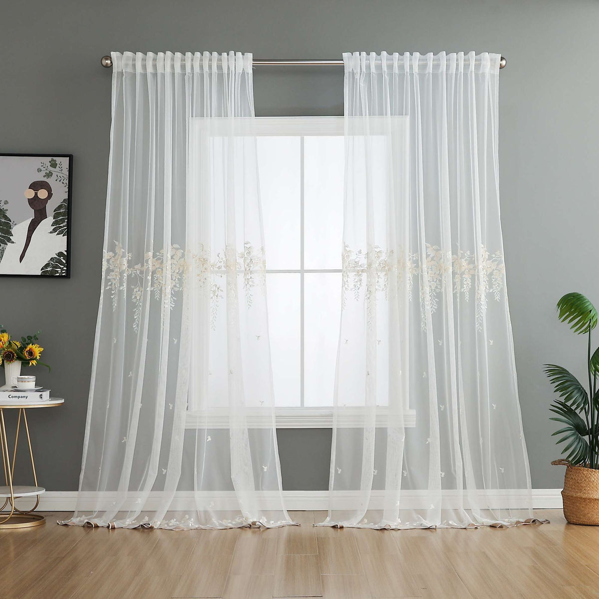 Gardine Raschel Stickerei Design »Florenz« Multiband für Gardinenschiene und Gardinenstange Elegante Fensterdekoration 2023200 Gardinenschal 593A0164 | girdainenbox.com
