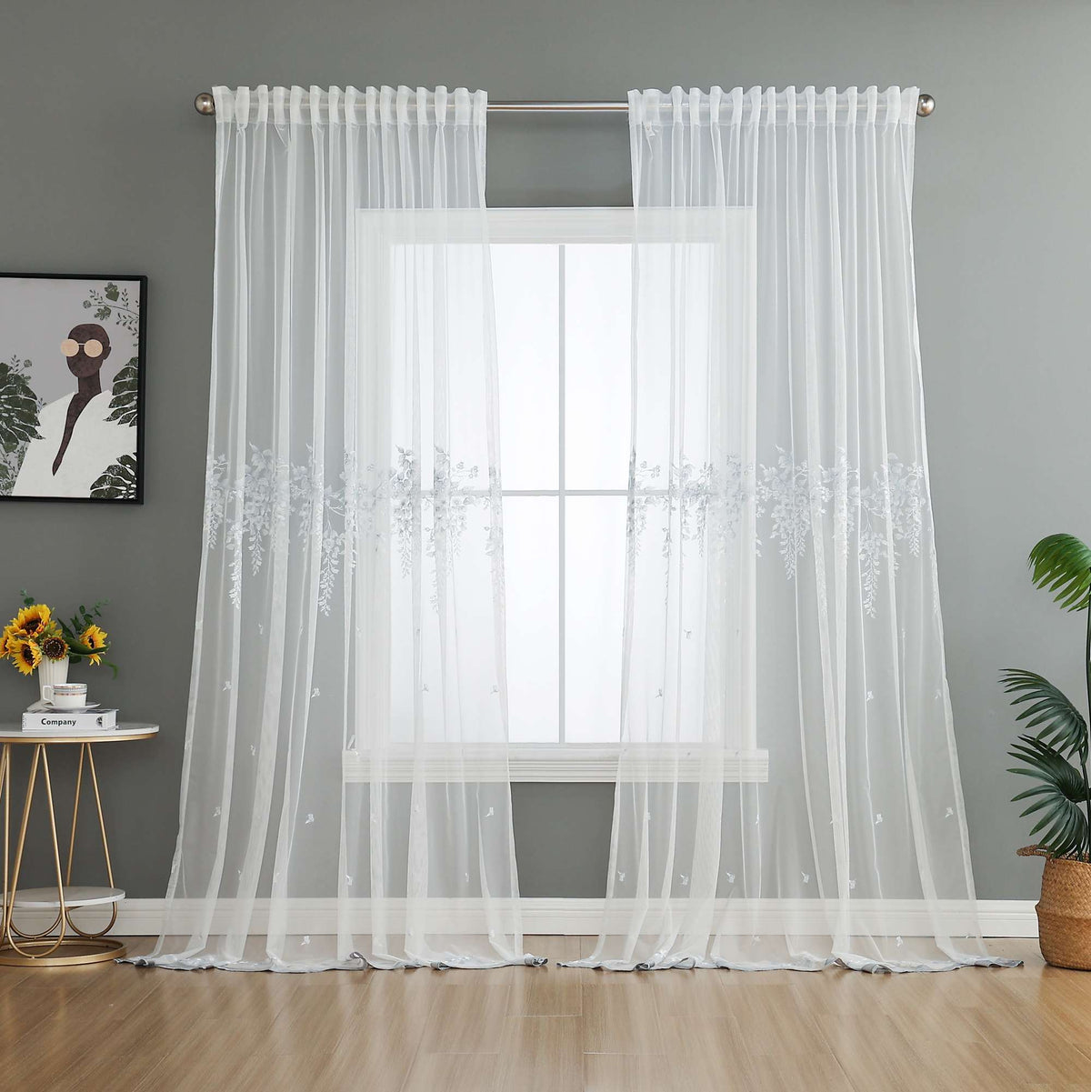 Gardine Raschel Stickerei Design »Florenz« Multiband für Gardinenschiene und Gardinenstange Elegante Fensterdekoration 2023200 Gardinenschal 593A0194 | girdainenbox.com