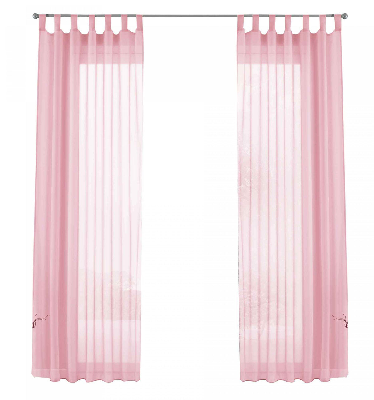 2er-Pack Gardinen Transparent Vorhang Set Wohnzimmer Voile Schlaufenschal mit Bleibandabschluß 61000CN Gardinen Set 61000CNhellrosa-frei | girdainenbox.com