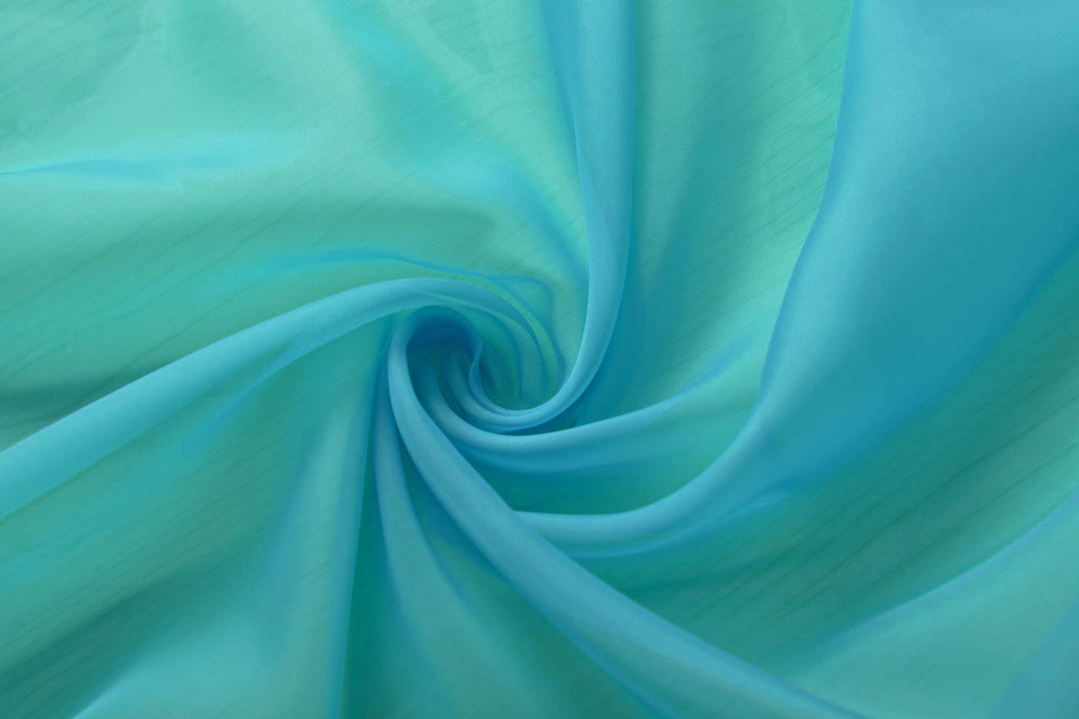 2er-Pack Gardinen Transparent Vorhang Set Wohnzimmer Voile Schlaufenschal mit Bleibandabschluß 61000CN Gardinen Set 61000cn_d1_blau | girdainenbox.com