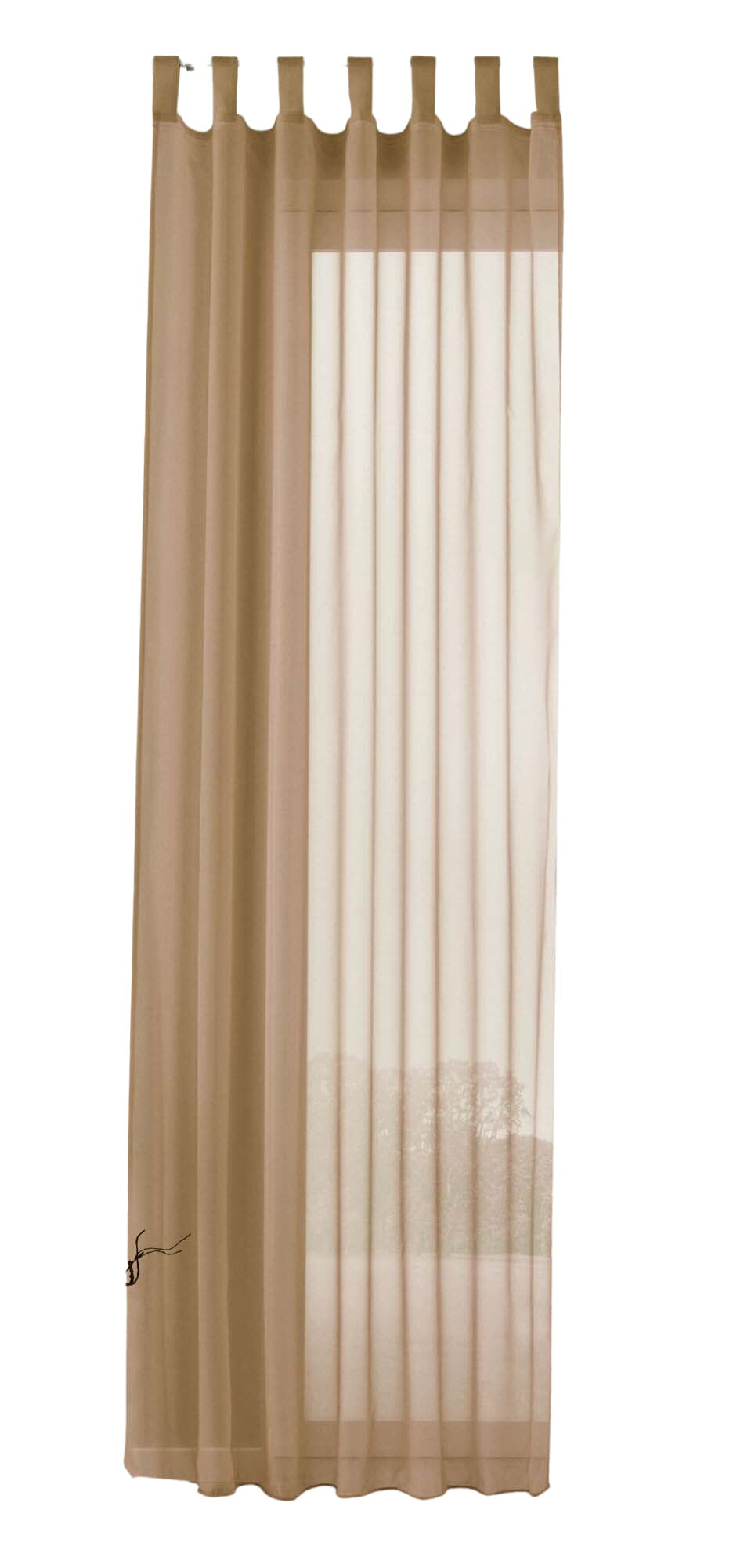 Schlaufenschal Gardine uni transparent Voile 61175 Gardinenschal 61175sand-crop | girdainenbox.com