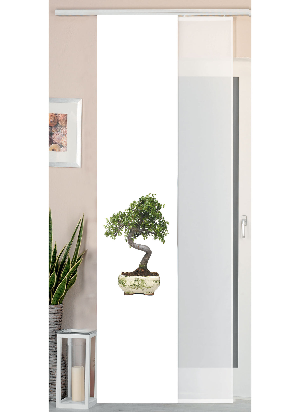 2er Set Schiebegardine Flächenvorhang Wildseide Optik und Voile Paneel 80400 Bonsai Schiebegardine 80400bonsai | girdainenbox.com