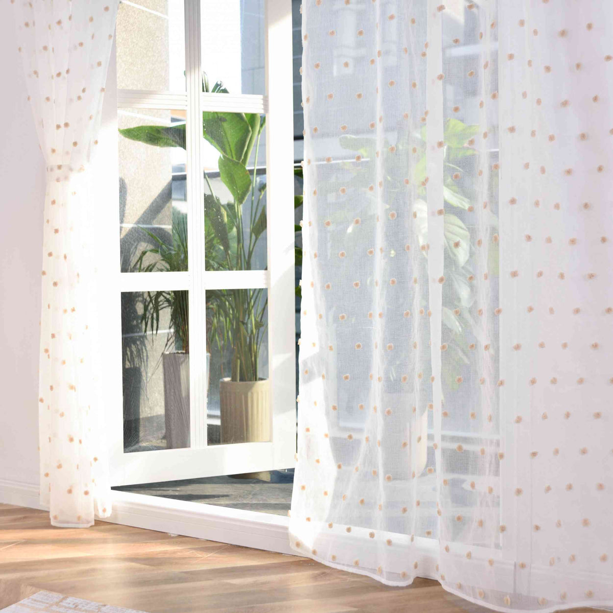 2er Set Gardine »VALENCIA« Multiband Aufhängung Scherli Transparent Leinen-Optik 2023400-408S-2 Gardinen Set Img1724 | girdainenbox.com
