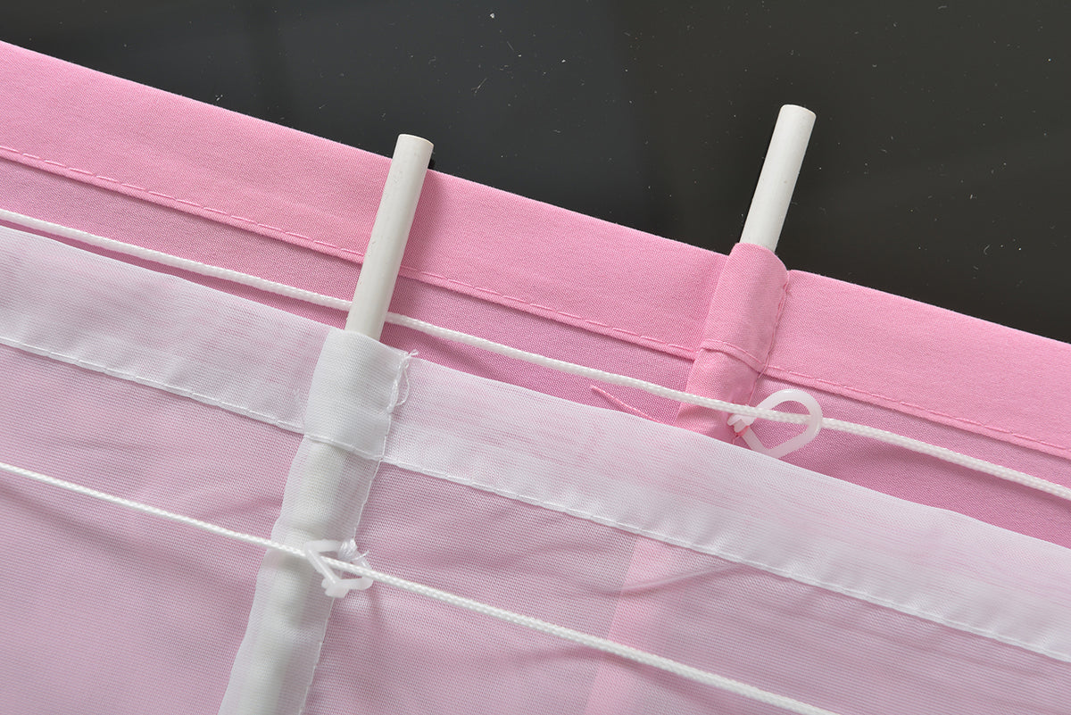 Doppel Raffrollo Palma Microsatin matt Voile Faltgardinen Faltrollo Schlaufenrollo mit Universalgardinenband 20410 Raffrollo Img29947 | girdainenbox.com