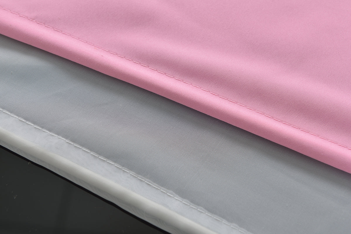 Doppel Raffrollo Palma Microsatin matt Voile Faltgardinen Faltrollo Schlaufenrollo mit Universalgardinenband 20410 Raffrollo Img29949 | girdainenbox.com