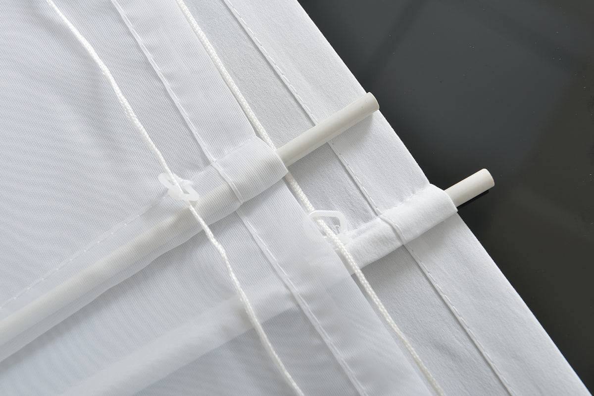 Doppel Raffrollo Palma Microsatin matt Voile Faltgardinen Faltrollo Schlaufenrollo mit Universalgardinenband 20410 Raffrollo Img30021 | girdainenbox.com