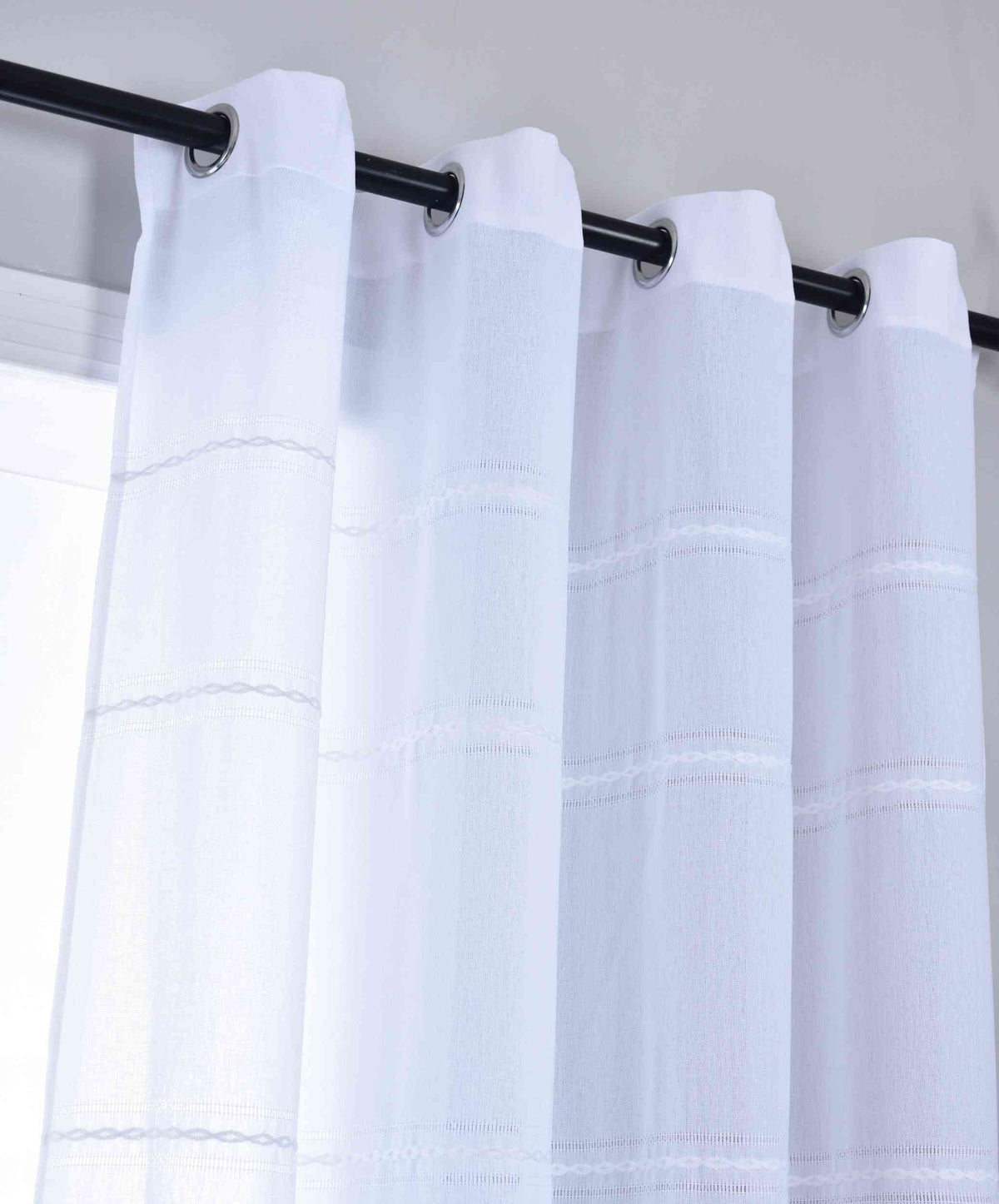 2er Set Halbtransparente Gardinen mit Ösen »Leipzig« Kettenmuster lichtdurchlässig elegante Struktur 202450-2 Gardinenschal Img7456_bd52f2a9-6e8b-483f-ab4e-036f949448a0 | girdainenbox.com