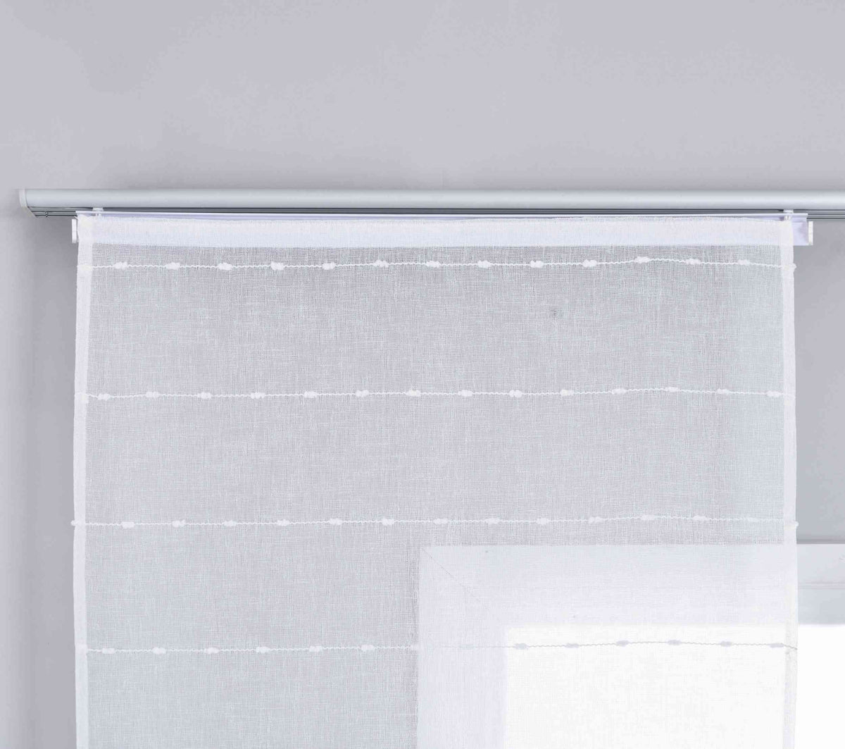 Halbtransparente Schiebegardine mit Paneelwagen »Kassel« Chenille Leinenbindung Streifen 202470P Schiebegardine Img7530 | girdainenbox.com