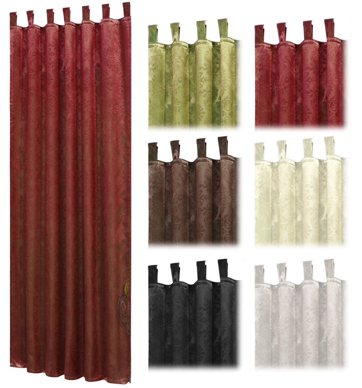 Satin Emboss / Reliefprägung bemustert Vorhang Gardine Barock -20380- Blickdicht zum Verdunkeln mit Schlaufen und eingenähtem Kräuselband, (Höhe x Breite in cm) 20380 Vorhang Satin_Emboss_-_Reliefpragung_bemustert_Vorhang_Gardine_Barock_-20380-_Blickdicht_zum_Verdunkeln_mit_Schlaufen_und_eingenahtem_Krauselband_Hohe_x_Breite_in_cm_20380_-_Gardinenbox. | girdainenbox.com
