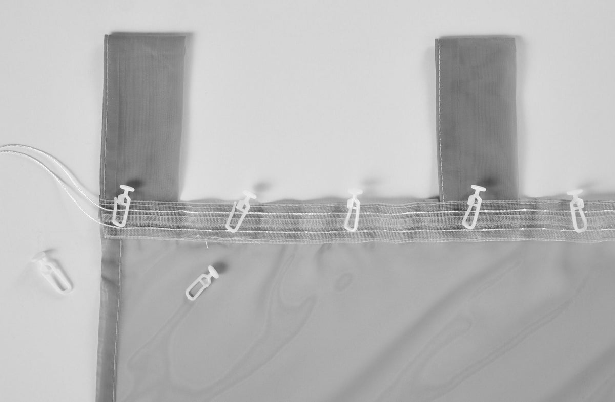 2er-Pack Gardinen Transparent Vorhang Set Wohnzimmer Voile Schlaufenschal mit Bleibandabschluß 61000CN Gardinen Set k_grau_8 | girdainenbox.com