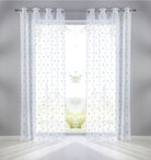 Gardine Ösen Schal Vorhang POMPEI Relief Stickerei Transparent Raffhalter 10000178 Punkt Grau 2er-Pack HxB 245x140 cm Gardinenschal 10000178punkt_grau-2 | girdainenbox.com