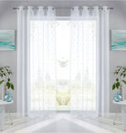 Gardine Ösen Schal Vorhang POMPEI Relief Stickerei Transparent Raffhalter 10000178 Punkt Weiß 2er-Pack HxB 225x140 cm Gardinenschal 10000178punkt_weiss-2_31383818-5e27-40d4-a420-9d53eaa00546 | girdainenbox.com