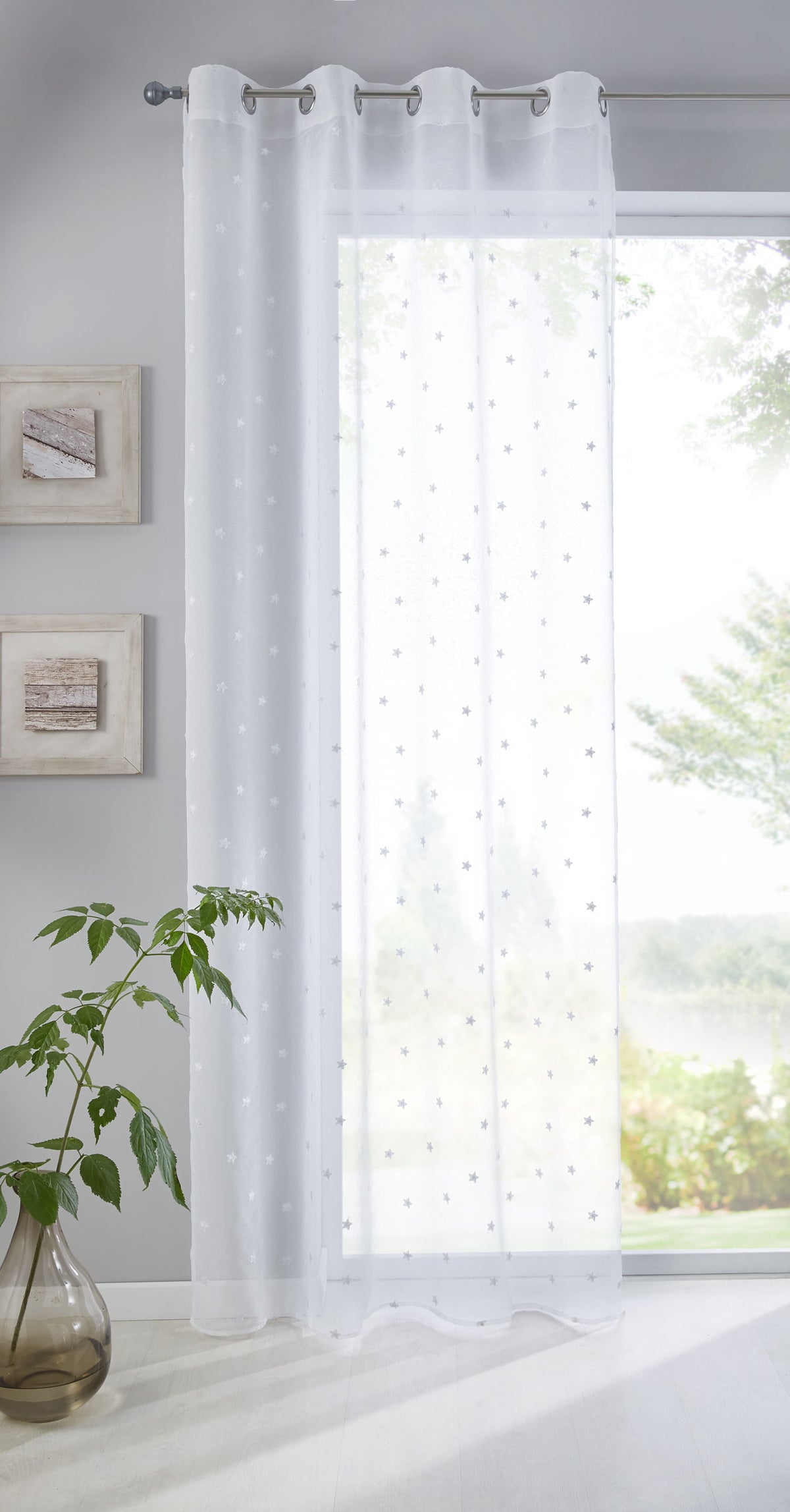 Gardine Ösen Schal Vorhang POMPEI Relief Stickerei Transparent Raffhalter 10000178 Stern Weiß 1er-Pack HxB 225x140 cm Gardinenschal 10000178stern_weiss_130835d4-4f46-4e17-8eb8-212b645f37af | girdainenbox.com