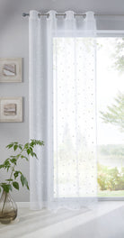Gardine Ösen Schal Vorhang POMPEI Relief Stickerei Transparent Raffhalter 10000178 Stern Weiß 1er-Pack HxB 225x140 cm Gardinenschal 10000178stern_weiss_130835d4-4f46-4e17-8eb8-212b645f37af | girdainenbox.com
