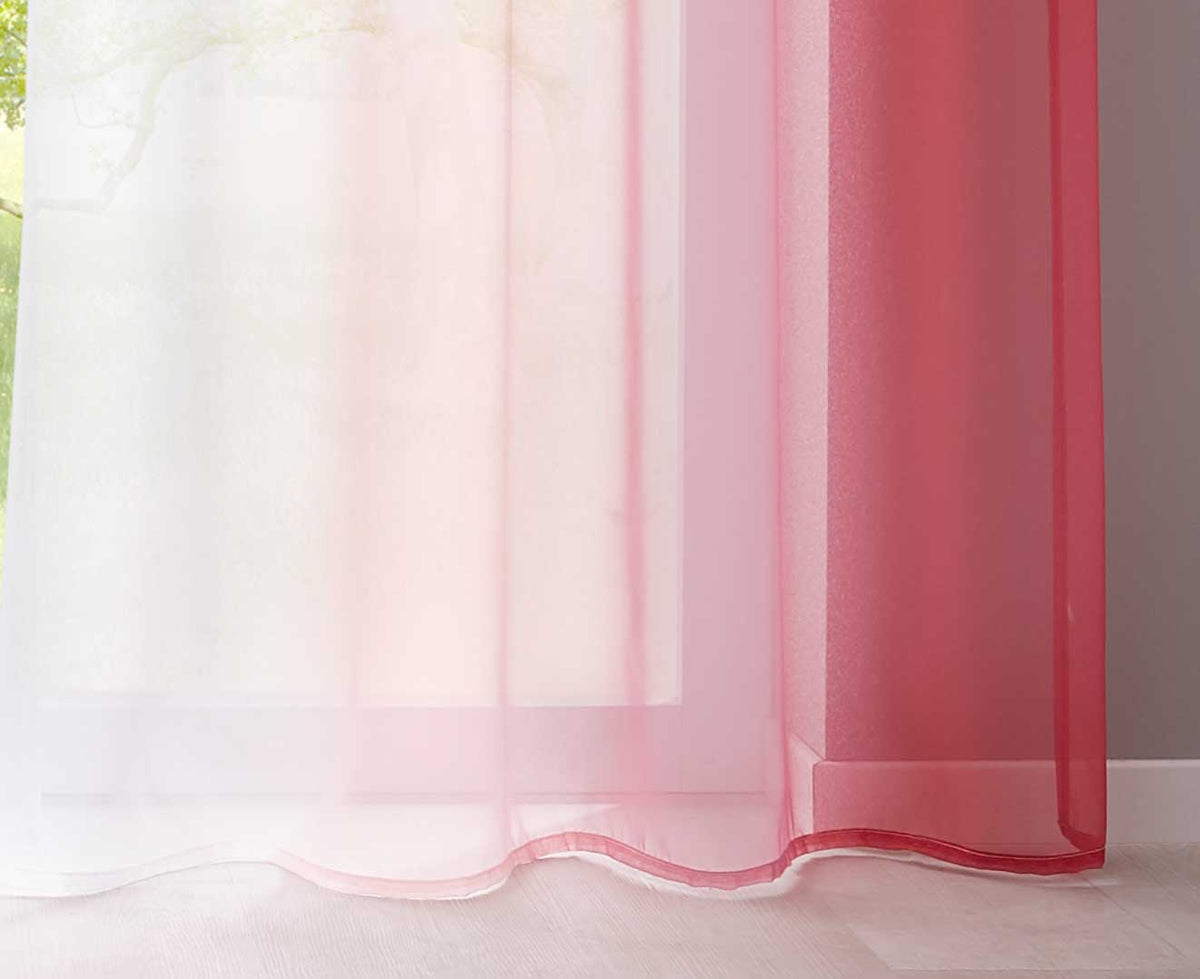 2er Pack Gardinen Vertikal Farbverlauf Druck Transparent »Modena« mit Ösen und Raffhalter, Vorhang, Dekoschal 10000183 Gardinen Set 10000183_rosa_1_b518ea4f-e747-4eda-af40-4d4a3e8b6303 | girdainenbox.com