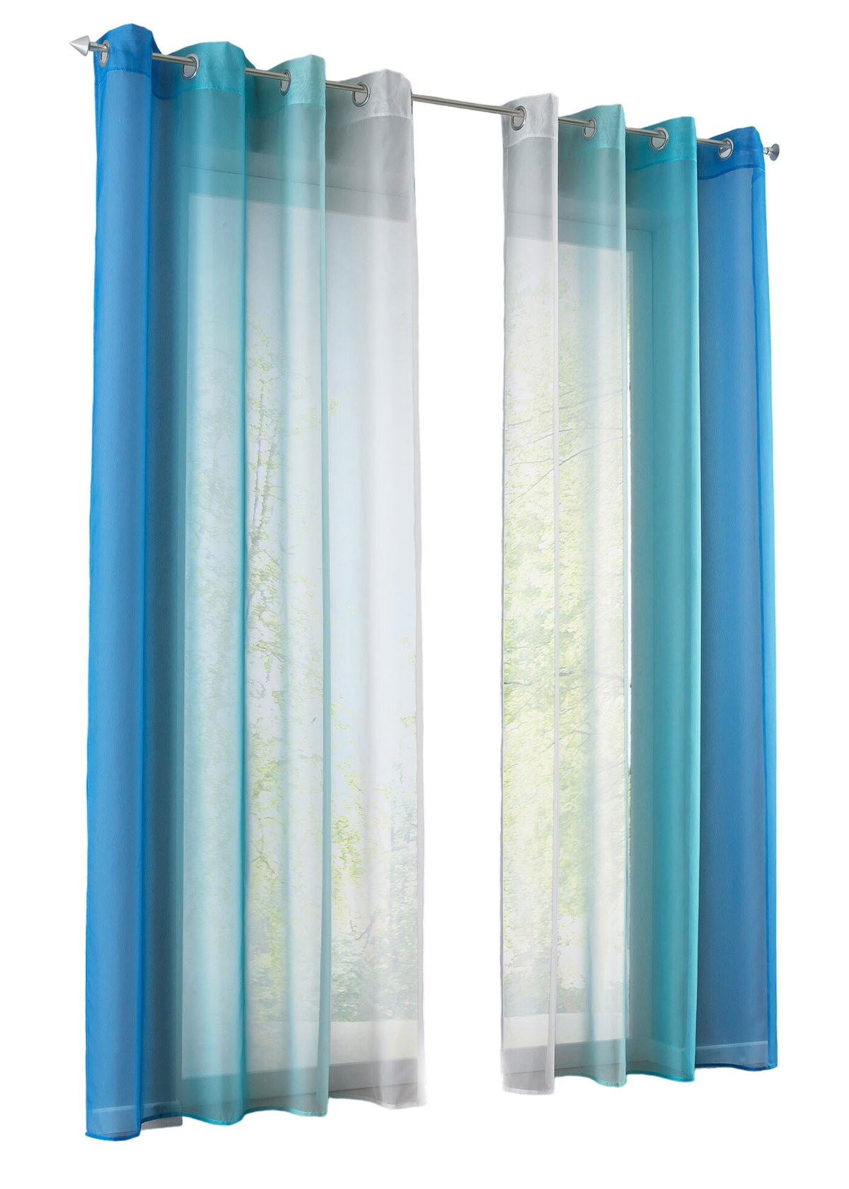 2er Pack Gardinen Vertikal Farbverlauf Druck Transparent »Modena« mit Ösen und Raffhalter, Vorhang, Dekoschal 10000183 Gardinen Set 10000183blautoene-crop_e2fd7818-1560-4b82-9db6-092fb105914c | girdainenbox.com
