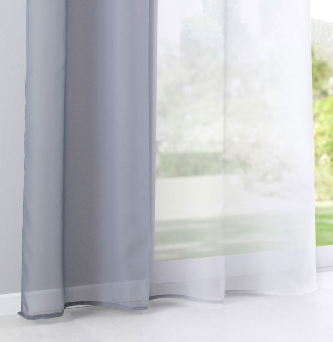 2er Pack Gardinen Vertikal Farbverlauf Druck Transparent »Modena« mit Ösen und Raffhalter, Vorhang, Dekoschal 10000183 Gardinen Set 10000183grau_d1_d2906edc-5414-47d0-b1a7-2a3e8ec0c304 | girdainenbox.com