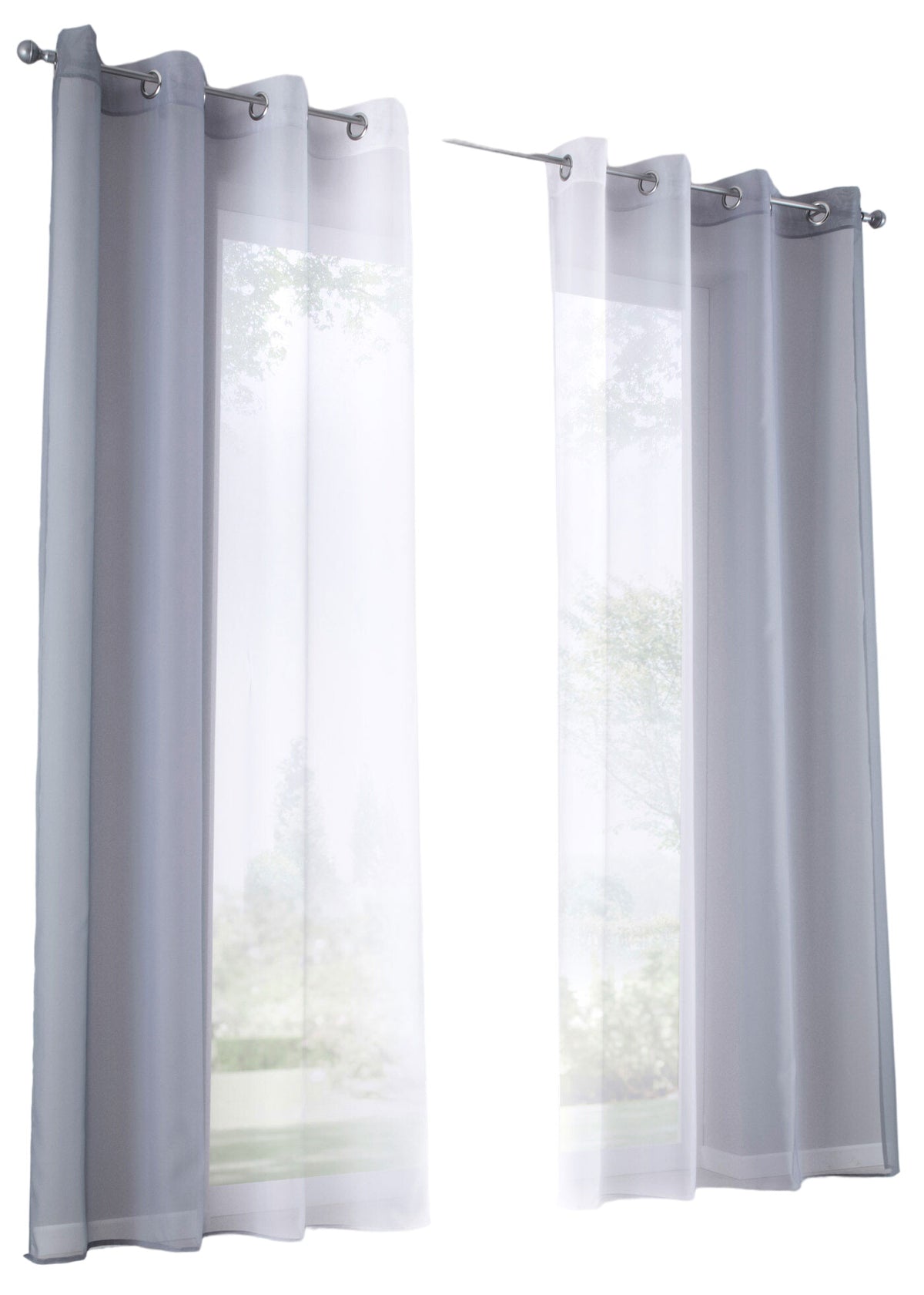 2er Pack Gardinen Vertikal Farbverlauf Druck Transparent »Modena« mit Ösen und Raffhalter, Vorhang, Dekoschal 10000183 Gardinen Set 10000183grautoene-crop_9779b599-a775-4858-9c93-9cc2bbea735c | girdainenbox.com