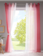 2er Pack Gardinen Vertikal Farbverlauf Druck Transparent »Modena« mit Ösen und Raffhalter, Vorhang, Dekoschal 10000183 Gardinen Set 10000183rosatoene_befffcfc-406f-4bae-bdaa-ca9ede086677 | girdainenbox.com