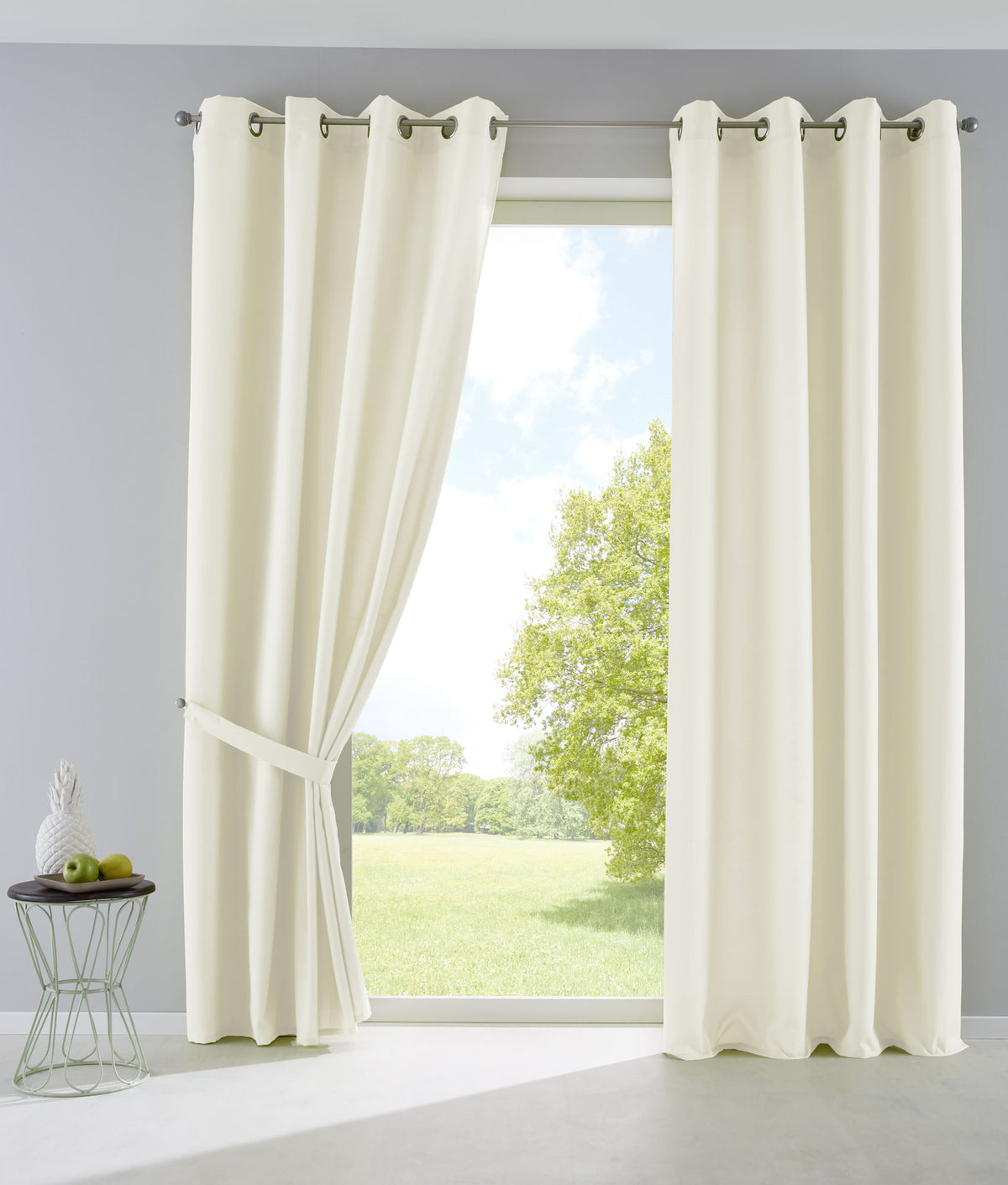 2er Set Vorhänge Blickdicht Gardinen Matt Lichtdurchlässig »PALERMO« mit Ösen und Raffhalter Dekoschal 10000265-2 Creme HxB 175x140 cm Vorhang Set 10000265-2creme_a0dde4f6-e935-45a9-964c-1465cce00fed | girdainenbox.com