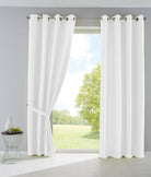 2er Set Vorhänge Blickdicht Gardinen Matt Lichtdurchlässig »PALERMO« mit Ösen und Raffhalter Dekoschal 10000265-2 Weiß HxB 245x140 cm Vorhang Set 10000265-2weiss_c6b62907-b5f7-4066-8bc0-bddc328ee2a7 | girdainenbox.com