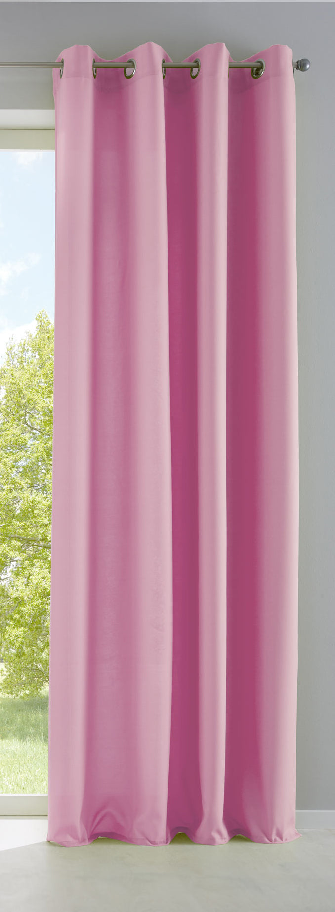 Vorhang Blickdicht Gardine Matt Lichtdurchlässig »PALERMO« mit Ösen und Raffhalter Dekoschal 10000265 Rosa HxB 245x140 cm Vorhang 10000265rosa | girdainenbox.com