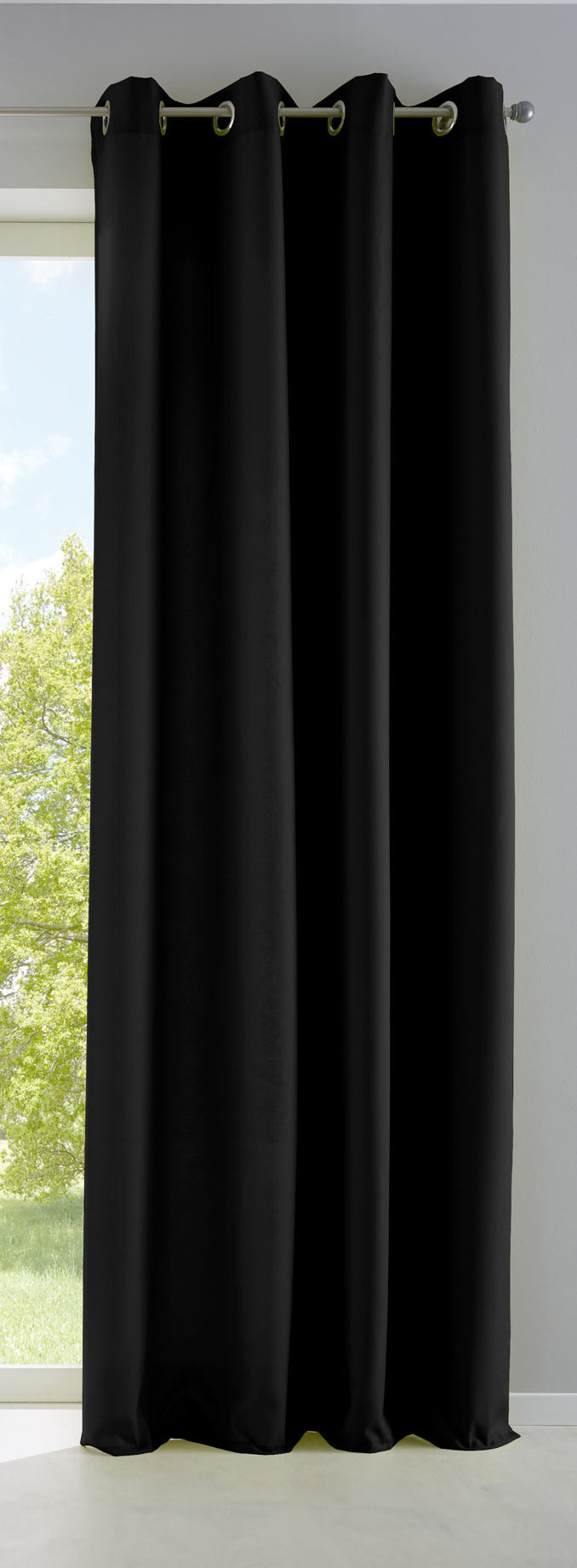 Vorhang Blickdicht Gardine Matt Lichtdurchlässig »PALERMO« mit Ösen und Raffhalter Dekoschal 10000265 Schwarz HxB 245x140 cm Vorhang 10000265schwarz | girdainenbox.com