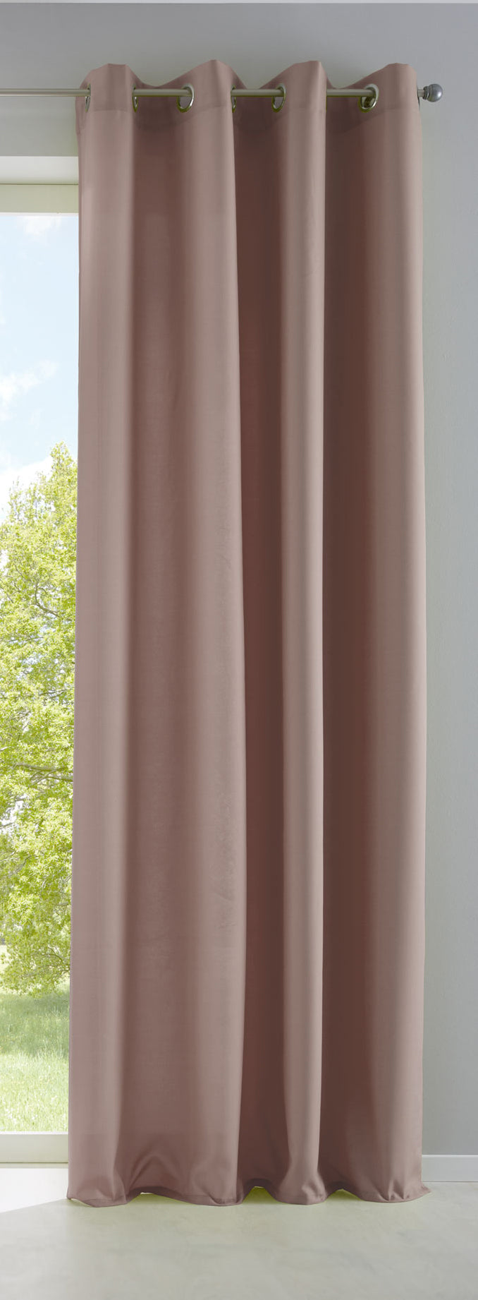 Vorhang Blickdicht Gardine Matt Lichtdurchlässig »PALERMO« mit Ösen und Raffhalter Dekoschal 10000265 Taupe HxB 245x140 cm Vorhang 10000265taupe | girdainenbox.com