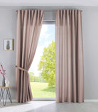 2er Set Vorhänge Verdeckte Schlaufen Cationic »JENA« Blickdicht Leinen Optik Gardinen Meliert Gardinenband mit Raffhalter 2019037-2 Taupe HxB 250x140 cm Vorhang Set 2019037-2taupe | girdainenbox.com
