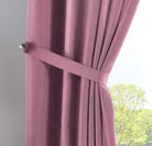 2er Set Vorhänge Verdeckte Schlaufen Cationic »JENA« Blickdicht Leinen Optik Gardinen Meliert Gardinenband mit Raffhalter 2019037-2 Vorhang Set 2019037_03_rosa | girdainenbox.com