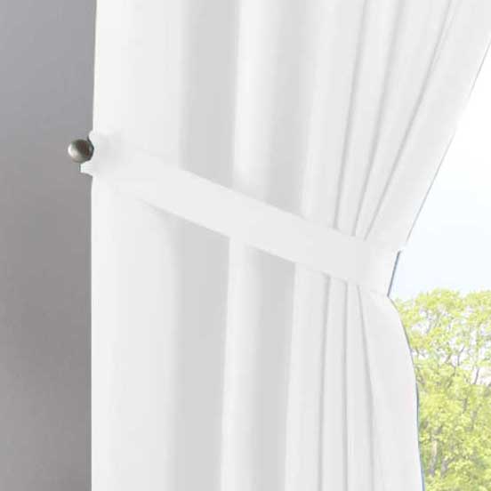 2er Set Vorhänge Verdeckte Schlaufen Cationic »JENA« Blickdicht Leinen Optik Gardinen Meliert Gardinenband mit Raffhalter 2019037-2 Vorhang Set 2019037_03_weiss | girdainenbox.com