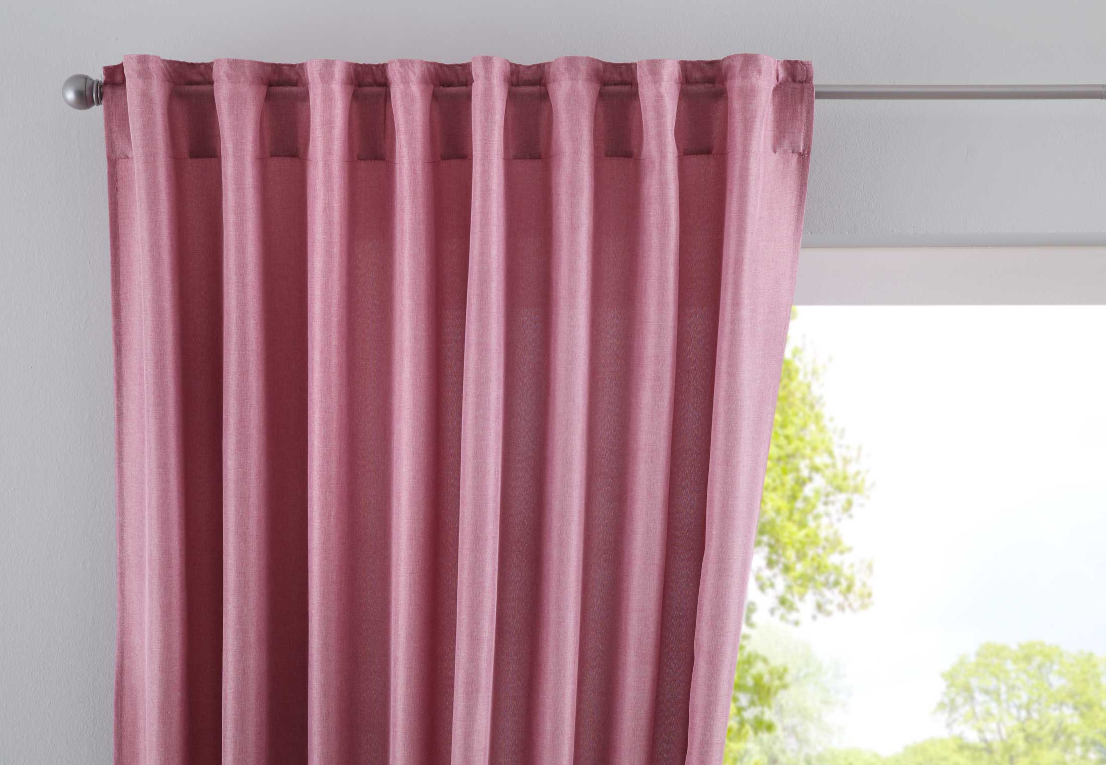 Vorhang Verdeckte Schlaufen Cationic »JENA« Blickdicht Leinen Optik Gardine Meliert Gardinenband mit Raffhalter 2019037 Altrosa HxB 225x140 cm Vorhang 2019037altrosa | girdainenbox.com