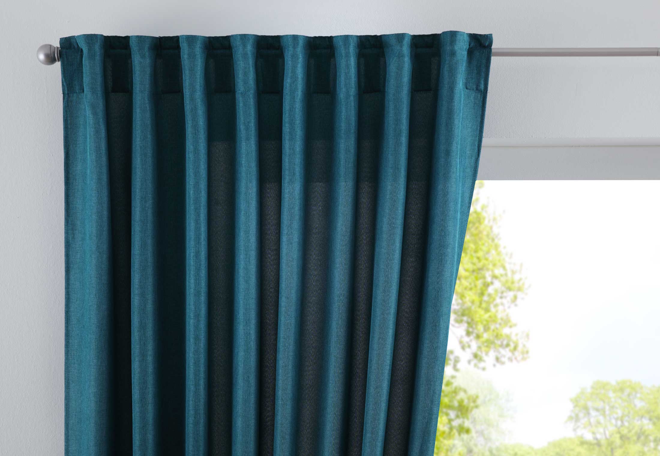 Vorhang Verdeckte Schlaufen Cationic »JENA« Blickdicht Leinen Optik Gardine Meliert Gardinenband mit Raffhalter 2019037 Smaragd Grün HxB 225x140 cm Vorhang 2019037smaragd_gruen | girdainenbox.com