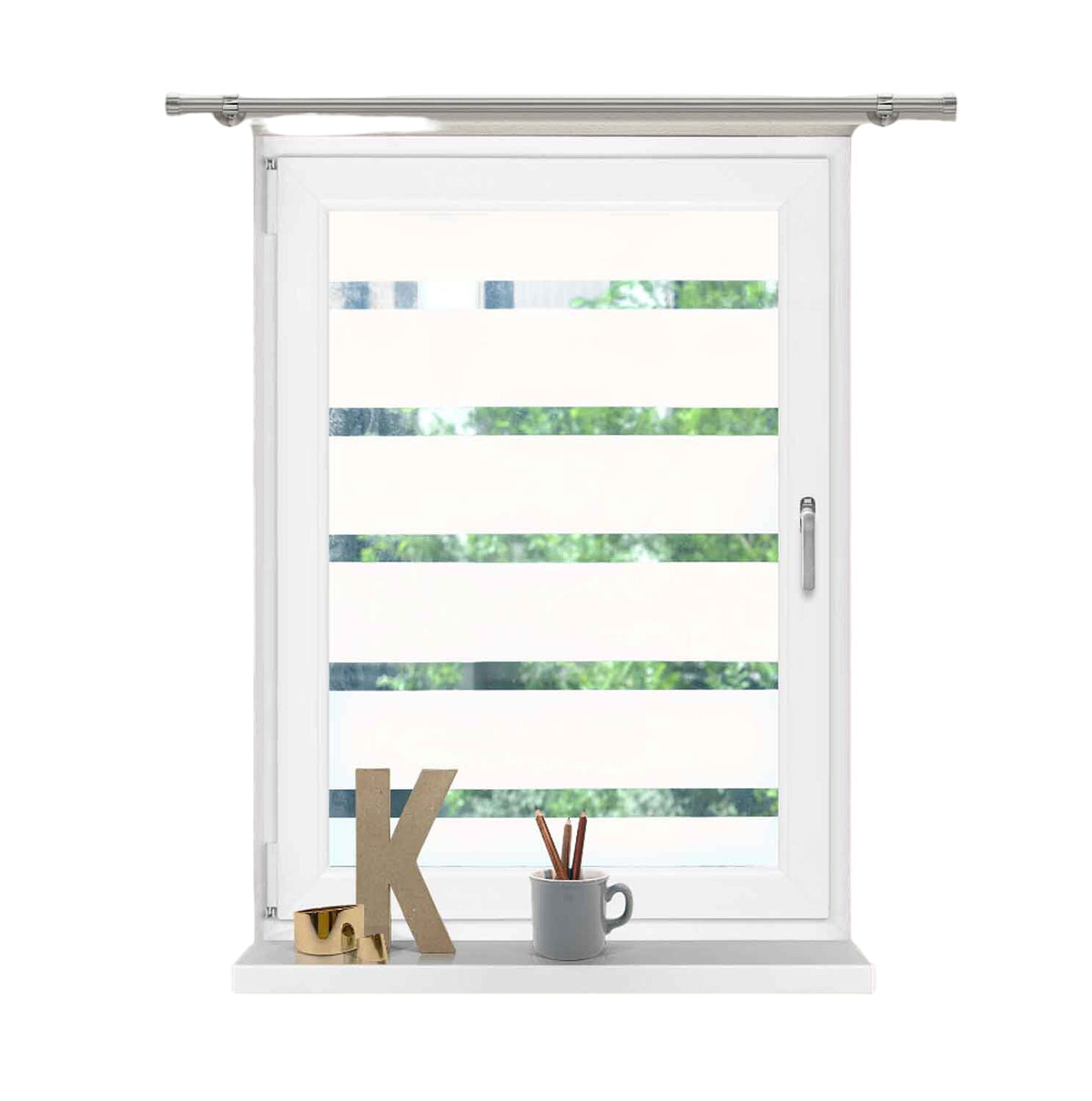 Fensterfolie selbsthaftend Sichtschutzfolie Anti-UV statische Haftung Folie selbstklebend 201916000 Folien 201916000streifen_10_cm-crop | girdainenbox.com