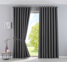 Vorhänge Blickdicht »NewYork« 2er-Pack Thermo-Gardinen Verdunkelungsvorhang Blackout Ösen schalldämmend UV-Schutz Raffhalter 201920600-2 Dunkelgrau HxB 225x295 cm Vorhang Set 201920600-2dunkelgrau-295 | girdainenbox.com