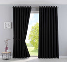 Vorhänge Blickdicht »NewYork« 2er-Pack Thermo-Gardinen Verdunkelungsvorhang Blackout Ösen schalldämmend UV-Schutz Raffhalter 201920600-2 Schwarz HxB 225x295 cm Vorhang Set 201920600-2schwarz-295 | girdainenbox.com