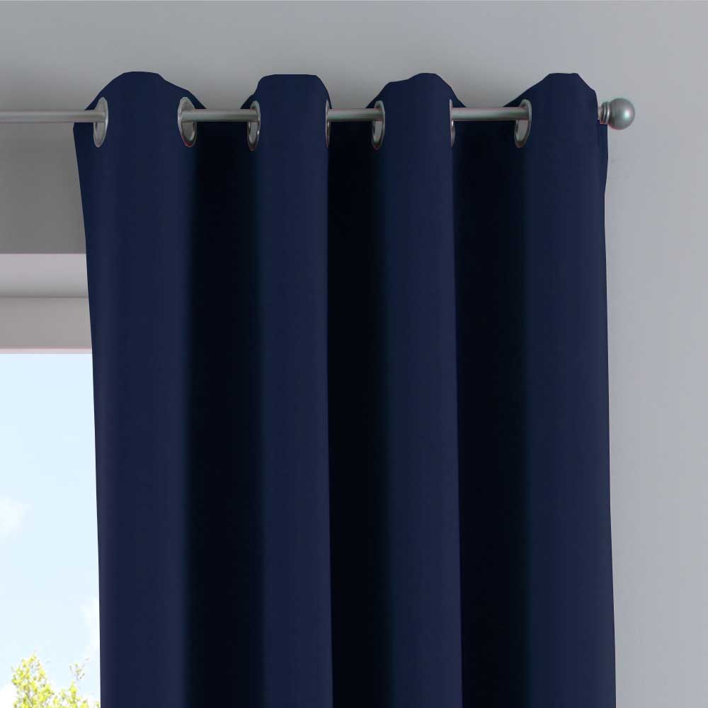 Vorhang Blickdicht »NewYork« 1er-Pack Thermo-Gardine Verdunkelungsvorhang Blackout Ösen schalldämmend UV-Schutz Raffhalter 201920600 Vorhang 201920600_blau_3 | girdainenbox.com