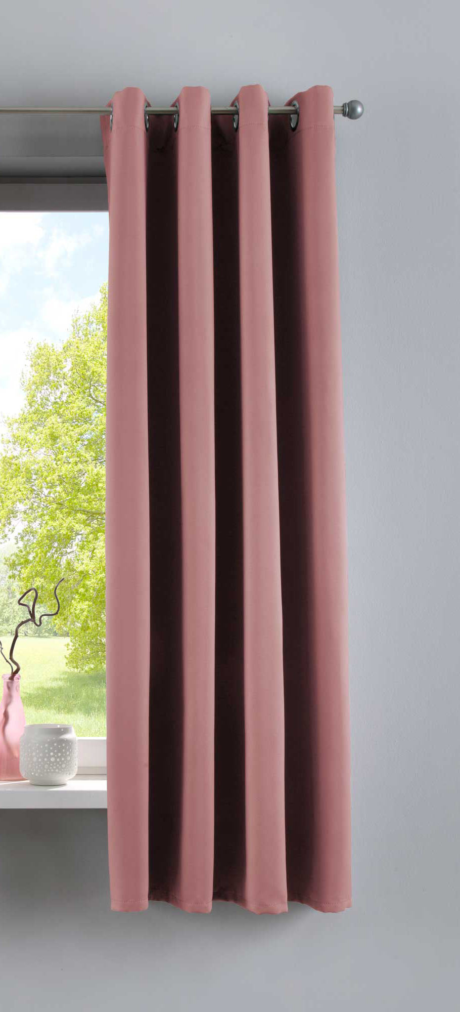 Vorhang Blickdicht »NewYork« 1er-Pack Thermo-Gardine Verdunkelungsvorhang Blackout Ösen schalldämmend UV-Schutz Raffhalter 201920600 Altrosa HxB 160x140 cm Vorhang 201920600altrosa-160 | girdainenbox.com