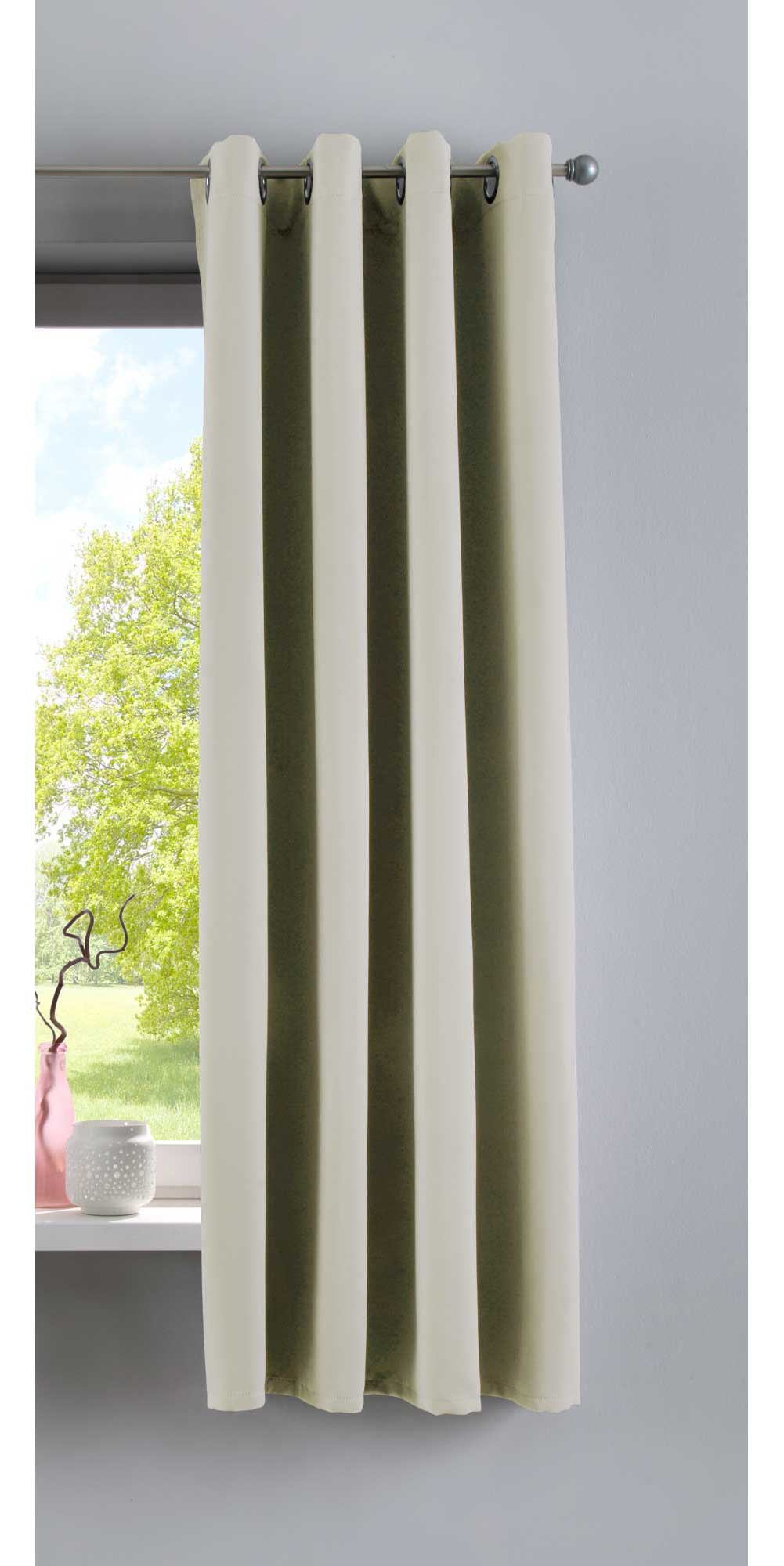 Vorhang Blickdicht »NewYork« 1er-Pack Thermo-Gardine Verdunkelungsvorhang Blackout Ösen schalldämmend UV-Schutz Raffhalter 201920600 Beige HxB 160x140 cm Vorhang 201920600beige-160 | girdainenbox.com