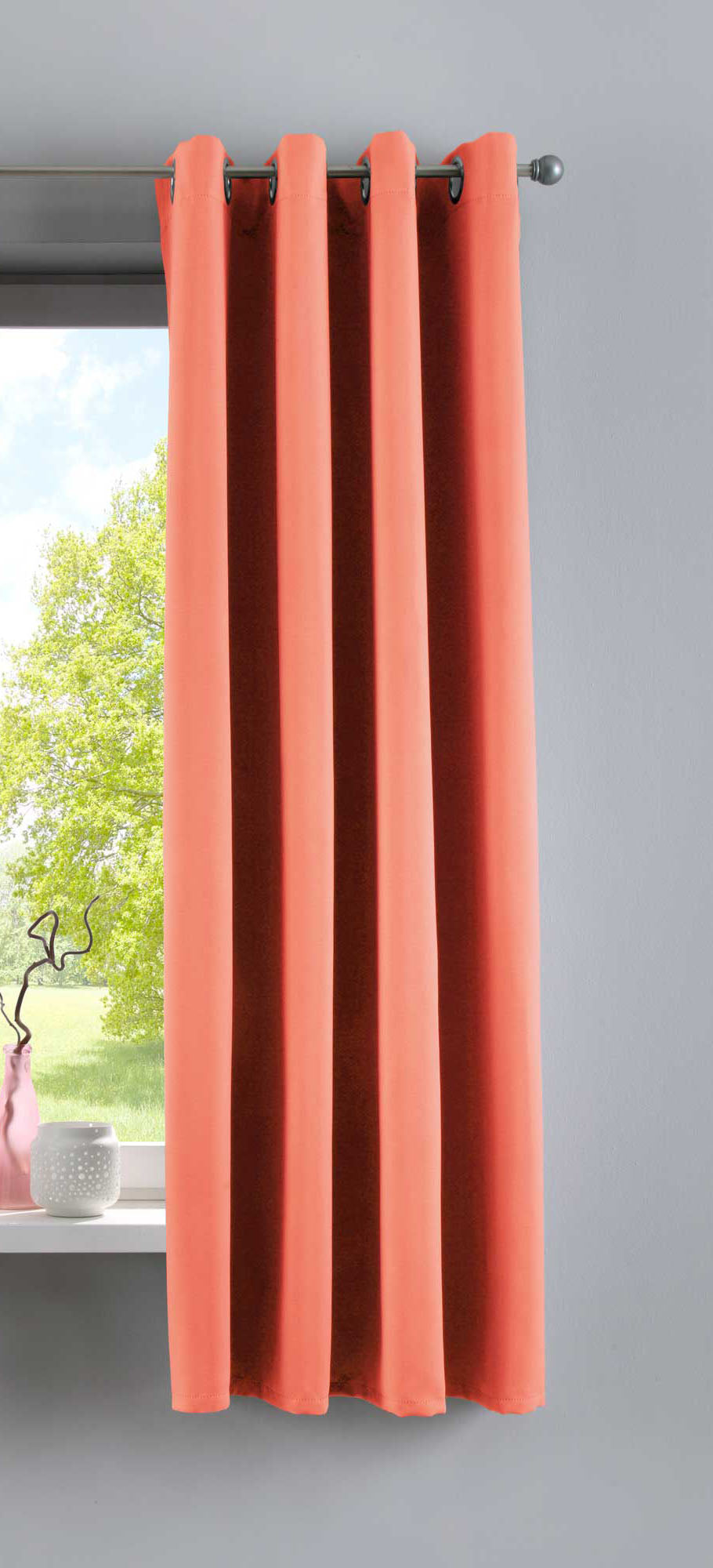 Vorhang Blickdicht »NewYork« 1er-Pack Thermo-Gardine Verdunkelungsvorhang Blackout Ösen schalldämmend UV-Schutz Raffhalter 201920600 Coralle HxB 160x140 cm Vorhang 201920600coralle-160 | girdainenbox.com