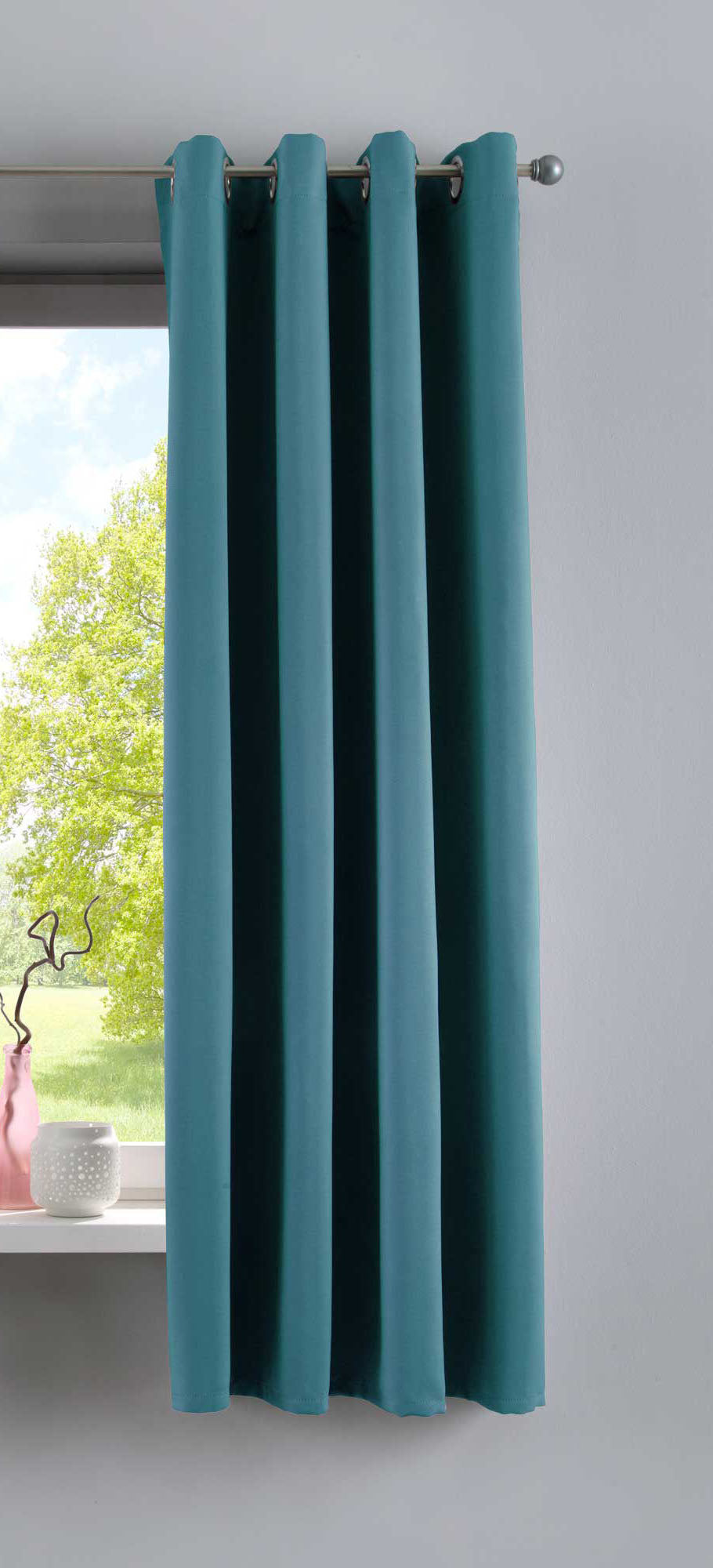 Vorhang Blickdicht »NewYork« 1er-Pack Thermo-Gardine Verdunkelungsvorhang Blackout Ösen schalldämmend UV-Schutz Raffhalter 201920600 Petrol HxB 160x140 cm Vorhang 201920600petrol-160 | girdainenbox.com