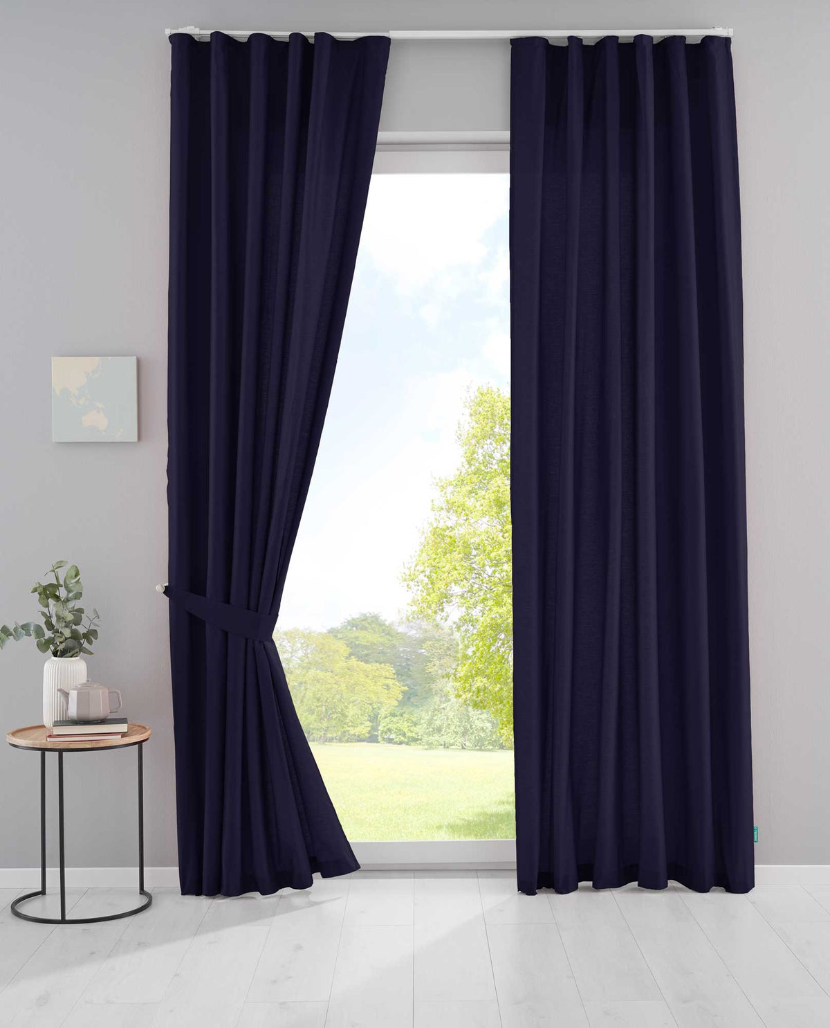 2er Set Bio Organic Vorhänge »Bremen« Reine Bio Baumwolle Blickdicht Gardinen Verdeckte Schlaufen Gardinenband Pflegeleicht 202088 Dunkelblau HxB 250x145 cm Vorhang Set 202088dunkelblau_83154a8a-6271-4e51-bd8c-2225eaac7a0c | girdainenbox.com