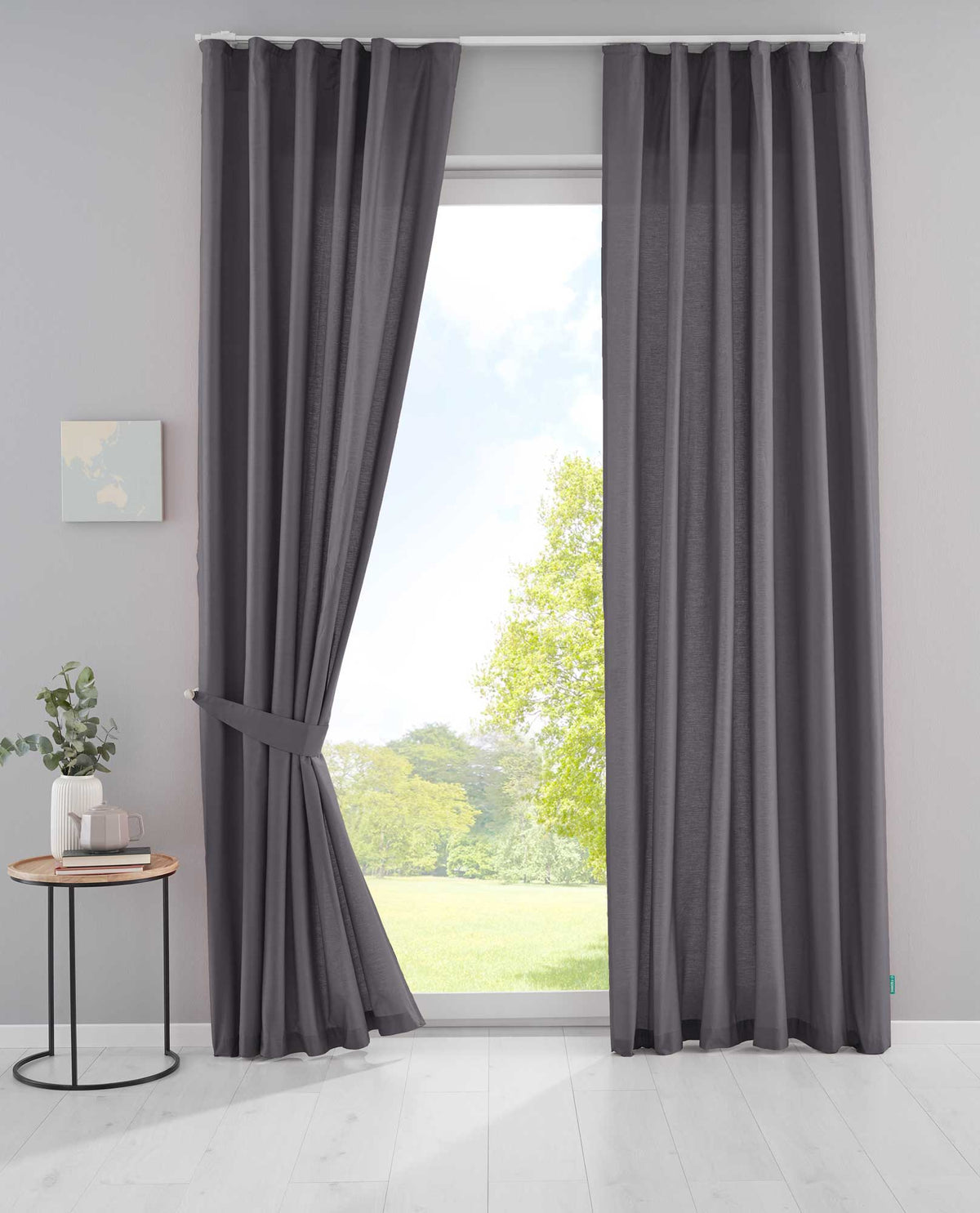 2er Set Bio Organic Vorhänge »Bremen« Reine Bio Baumwolle Blickdicht Gardinen Verdeckte Schlaufen Gardinenband Pflegeleicht 202088 Dunkelgrau HxB 250x145 cm Vorhang Set 202088dunkelgrau_23893374-d5c1-4845-baf9-8f88008168a3 | girdainenbox.com