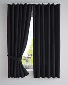 2er Set Bio Organic Vorhänge »Bremen« Reine Bio Baumwolle Blickdicht Gardinen Verdeckte Schlaufen Gardinenband Pflegeleicht 202088 Schwarz HxB 160x145 cm Vorhang Set 202088schwarz-160 | girdainenbox.com