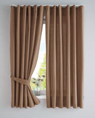 2er Set Bio Organic Vorhänge »Bremen« Reine Bio Baumwolle Blickdicht Gardinen Verdeckte Schlaufen Gardinenband Pflegeleicht 202088 Taupe HxB 160x145 cm Vorhang Set 202088taupe-160 | girdainenbox.com