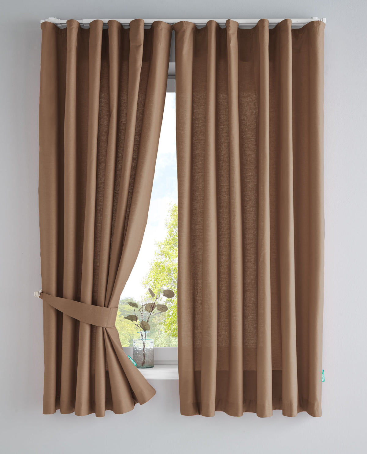 2er Set Bio Organic Vorhänge »Bremen« Reine Bio Baumwolle Blickdicht Gardinen Verdeckte Schlaufen Gardinenband Pflegeleicht 202088 Taupe HxB 160x145 cm Vorhang Set 202088taupe-160 | girdainenbox.com