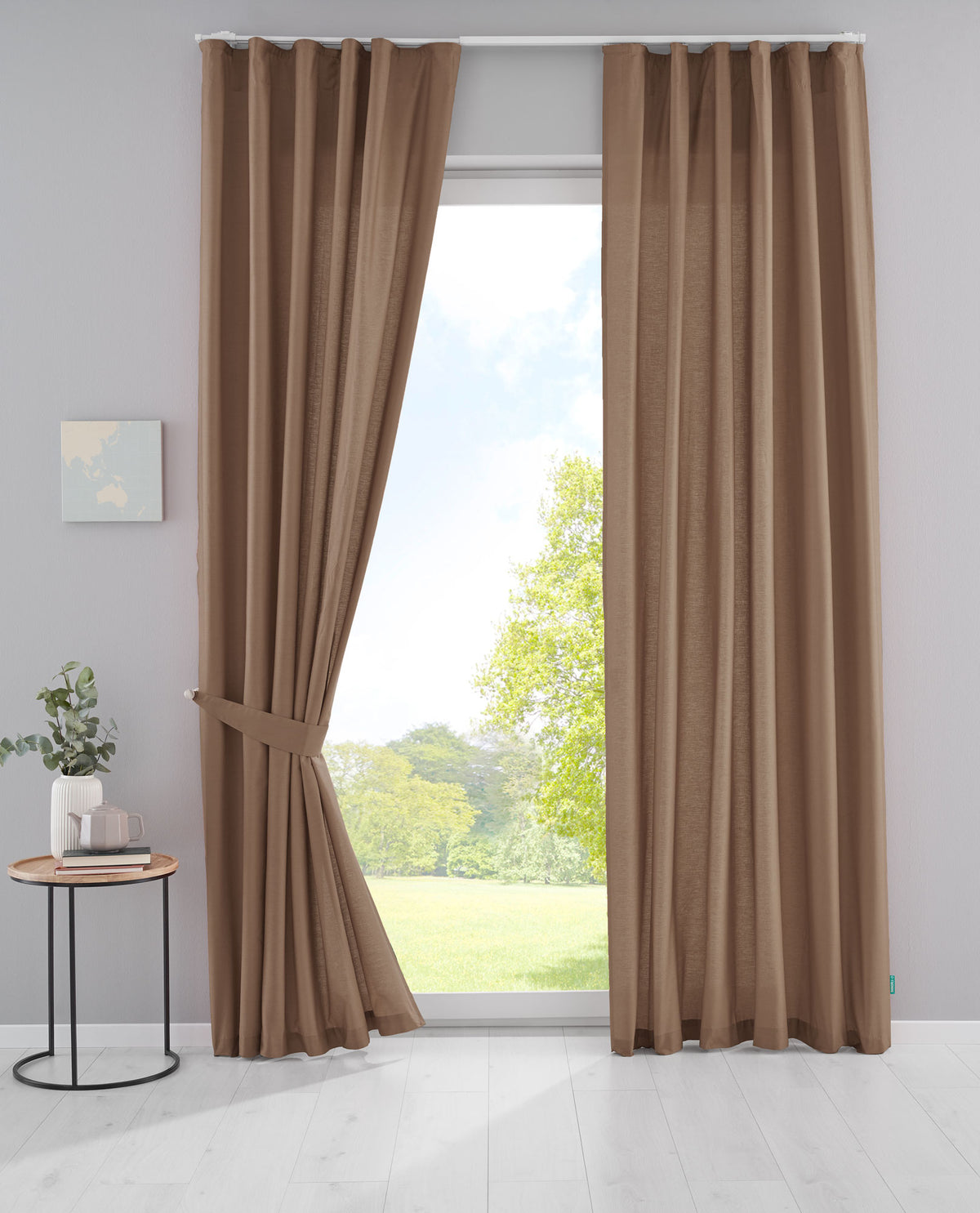 2er Set Bio Organic Vorhänge »Bremen« Reine Bio Baumwolle Blickdicht Gardinen Verdeckte Schlaufen Gardinenband Pflegeleicht 202088 Taupe HxB 225x145 cm Vorhang Set 202088taupe | girdainenbox.com