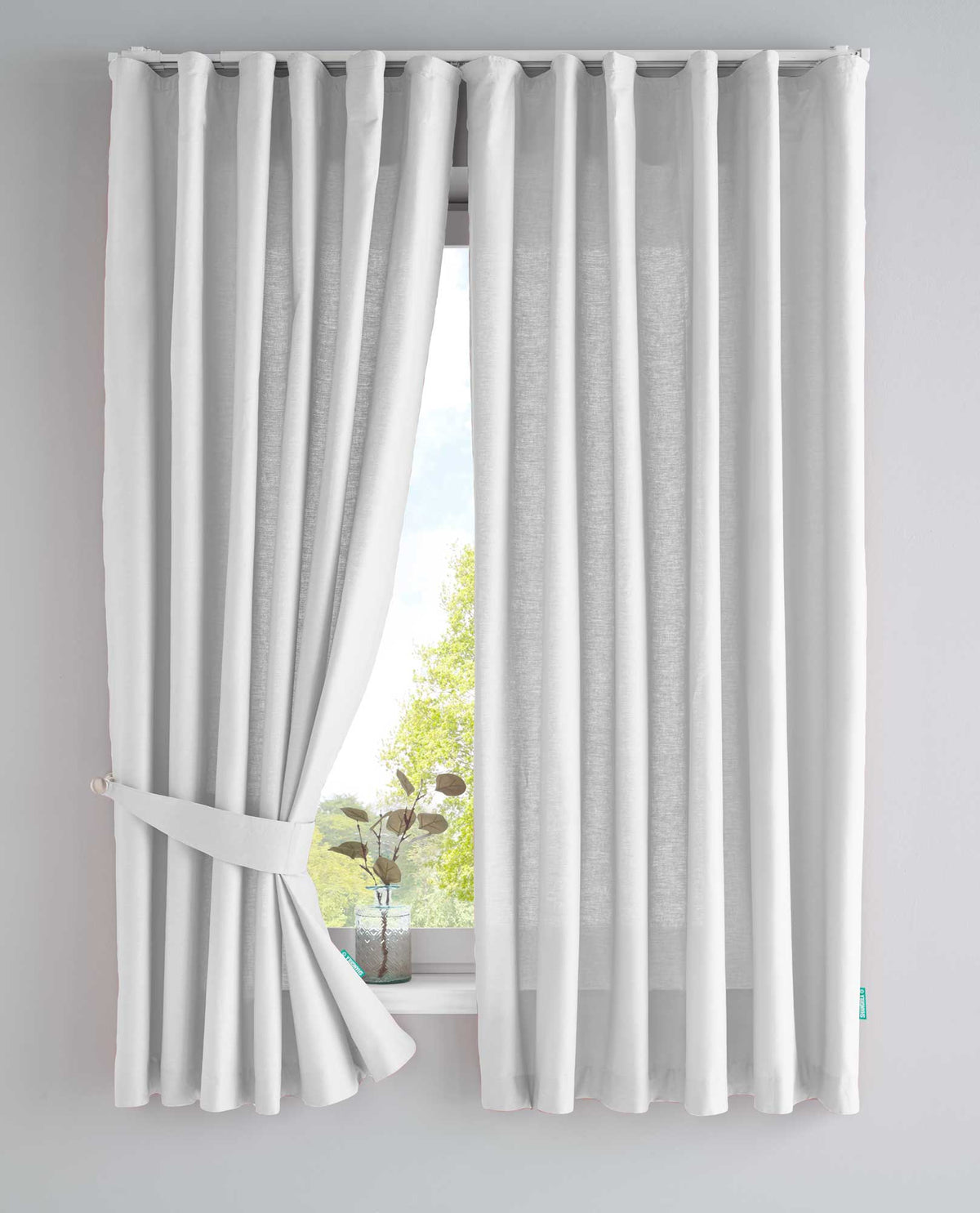 2er Set Bio Organic Vorhänge »Bremen« Reine Bio Baumwolle Blickdicht Gardinen Verdeckte Schlaufen Gardinenband Pflegeleicht 202088 Weiß HxB 160x145 cm Vorhang Set 202088weiss-160 | girdainenbox.com