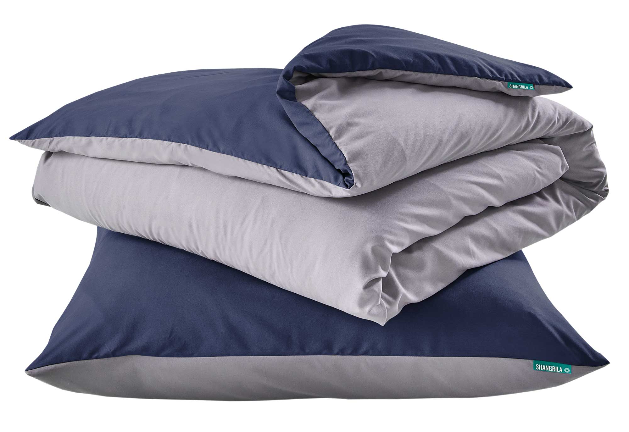 Bettwäsche Set Microsatin »Berlin« Kissenbezug Bettbezug Reißverschluss Hautfreundlich 202090 Dunkelblau Grau BxL 135x200 cm Bettwäsche 202090dunkelblau_grau | girdainenbox.com