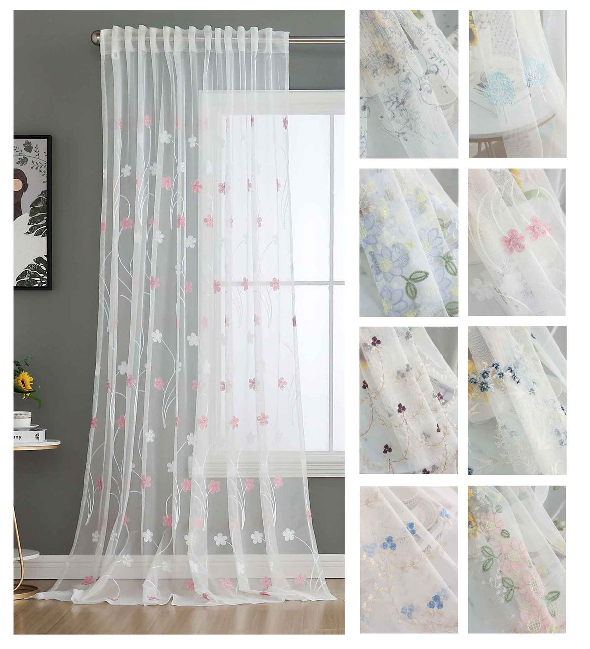 Gardine Raschel Stickerei Design »Florenz« Multiband für Gardinenschiene und Gardinenstange Elegante Fensterdekoration 2023200 Gardinenschal 2023200var | girdainenbox.com